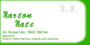 marton mate business card