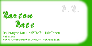 marton mate business card